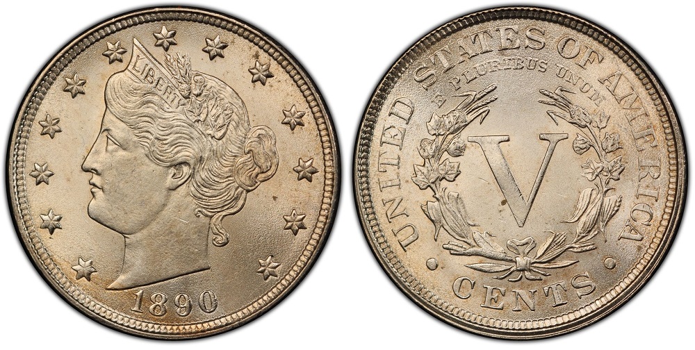 1884 Liberty nickel regular date versus RPD FS-301 repunched date comparison, showing secondary 1 below primary digit